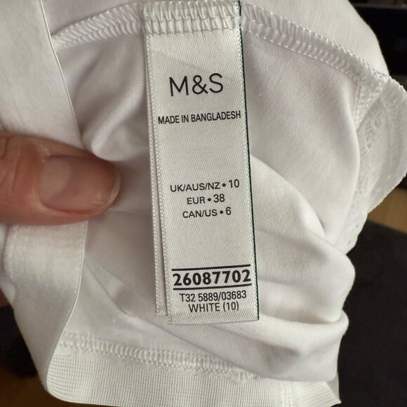M&S White Bodysuit With Adjustable Straps & Lace Accents - Picture 7 of 8